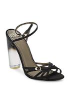Versace Collection Lucite-heel Strappy Satin Sandals