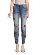 Driftwood Floral Embroidered Skinny Jeans