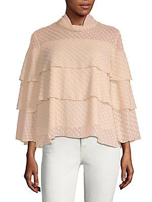 Lumie Tiered Mock-neck Blouse