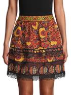 Anna Sui Paisley Bloom Mini Skirt