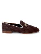 Tod's Double T Quilted Suede Loafers