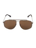 Tom Ford Eyewear 59mm Browline Squared Aviator Sunglasses
