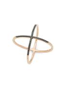 Casa Reale Black Diamond And 14k Rose Gold Ring