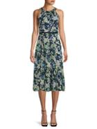 Tommy Hilfiger Moody Floral-print Belted Midi Dress