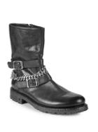 John Varvatos Engineer Lugged Chain Leather Boots