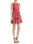 Valentino Heart-print Crepe Dress