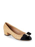 Salvatore Ferragamo Bow Quilted Leather Pumps