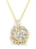 Effy 14 Kt. Yellow Gold 0.18 Tcw Diamond Flower Pendant Necklace