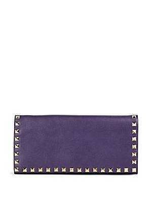 Valentino Garavani Leather Purple Wallet