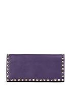 Valentino Garavani Leather Purple Wallet
