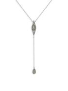 Bavna Diamond & Gemstone Sterling Silver Lariat Necklace
