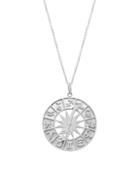 Gabi Rielle Sterling Silver Spinner Horoscope Medallion Pendant Necklace