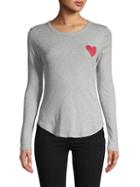 Chaser Graphic Heart Long-sleeve Cotton Top