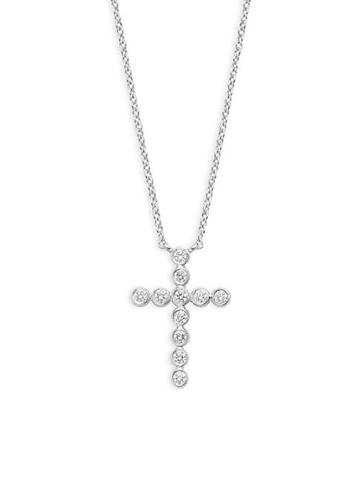 Kwiat Diamond 18k White Gold Cross Pendant Necklace