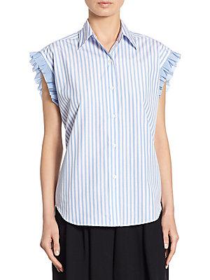 Tome Striped Lace-up Back Shirt
