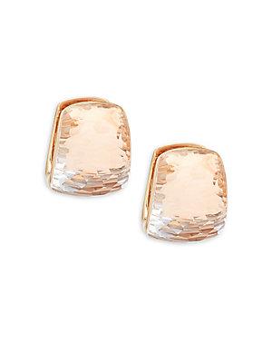 Roberto Coin Crystal And 18k Gold Earrings