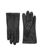 Saks Fifth Avenue Leather Cashmere Lined Tech Gloves