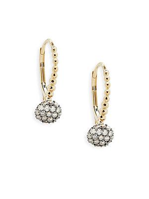 Michael Aram Molten 18k Yellow Gold & Diamond Drop Earrings