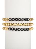 Eye Candy La The Luxe Namaste & Dreamer 18k Goldplated Alphabet Bead Bracelet