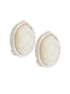 Stephen Dweck Carved Mother-of-pearl & White Quartz Earrings