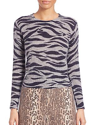 See By Chlo Tiger Printed Mohair Sweater
