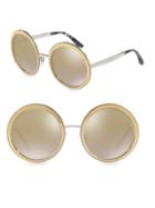 Dolce & Gabbana 54mm Mirrored Round Sunglasses