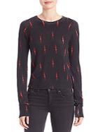 Joie Kate Moss For Equipment Ryder Lightning-print Cashmere Sweater