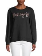 Karl Lagerfeld Paris Sequin Script Sweatshirt
