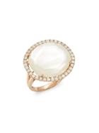 Meira T 14k Rose Gold & White Topaz Mother-of-pearl Doublet Diamond Ring
