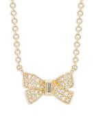 Saks Fifth Avenue 14k Yellow Gold Diamond Bow Pendant Necklace