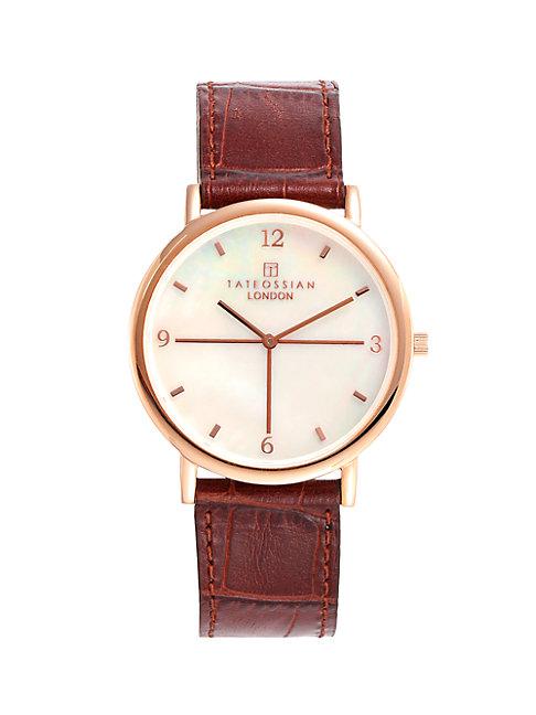 Tateossian Stainless Steel & Leather Watch