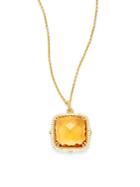 Judith Ripka Diamond & 18k Yellow Gold Pendant Necklace