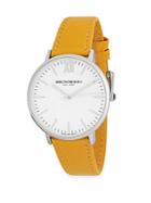 Bruno Magli Stainless Steel Water Resistant Slim Leather-strap Watch