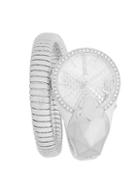 Just Cavalli Crystal Stainless Steel Snake Wrap Cuff Watch