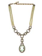 Heidi Daus Open Link Crystal Pendant Necklace