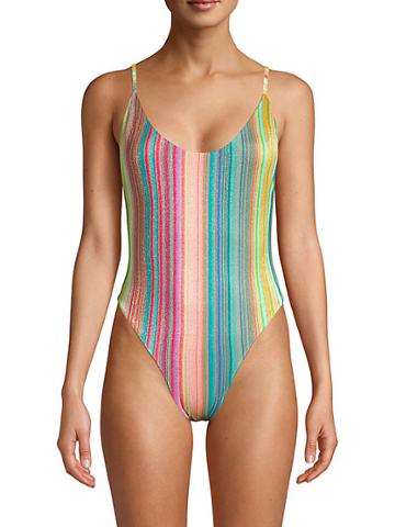 Pilyq Metallic Striped One-piece Swimsuit