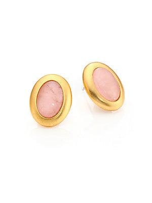 Stephanie Kantis Rose Quartz Stud Earrings