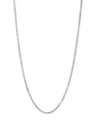 Saks Fifth Avenue White Gold Box Chain Necklace