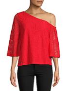 Laundry By Shelli Segal Asymmetrical Lace Blouse