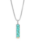 Effy Silver & Turquoise Bar Pendant Necklace
