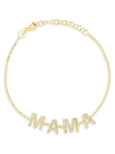 Chloe & Madison 18k Goldplated Sterling Silver & Cubic Zirconia Mama Chain Bracelet