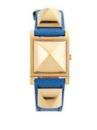 Hermes Blue/gold Courchevel Medor Watch