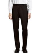 Saks Fifth Avenue Flat-front Solid Wool Pants
