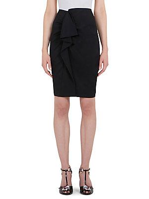Carven Ruffle-front Pencil Skirt