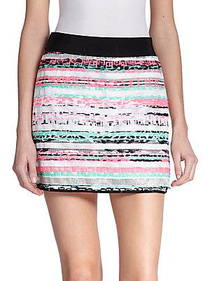 Milly Couture Stripe Mini Skirt