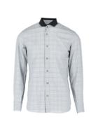 Brioni Windowpane Silk & Cotton Shirt