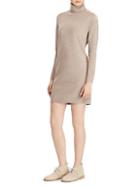 Ralph Lauren Suede-accented Merino Wool Sweater Dress