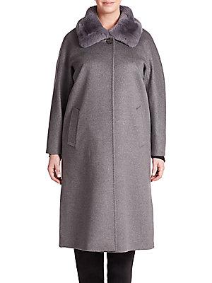 Cinzia Rocca Fur-trimmed Wool Coat