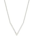 Saks Fifth Avenue 14k White Gold & Diamond V Pendant Necklace