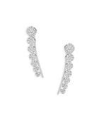 Saks Fifth Avenue Diamond And 14k White Gold Cluster Earrings